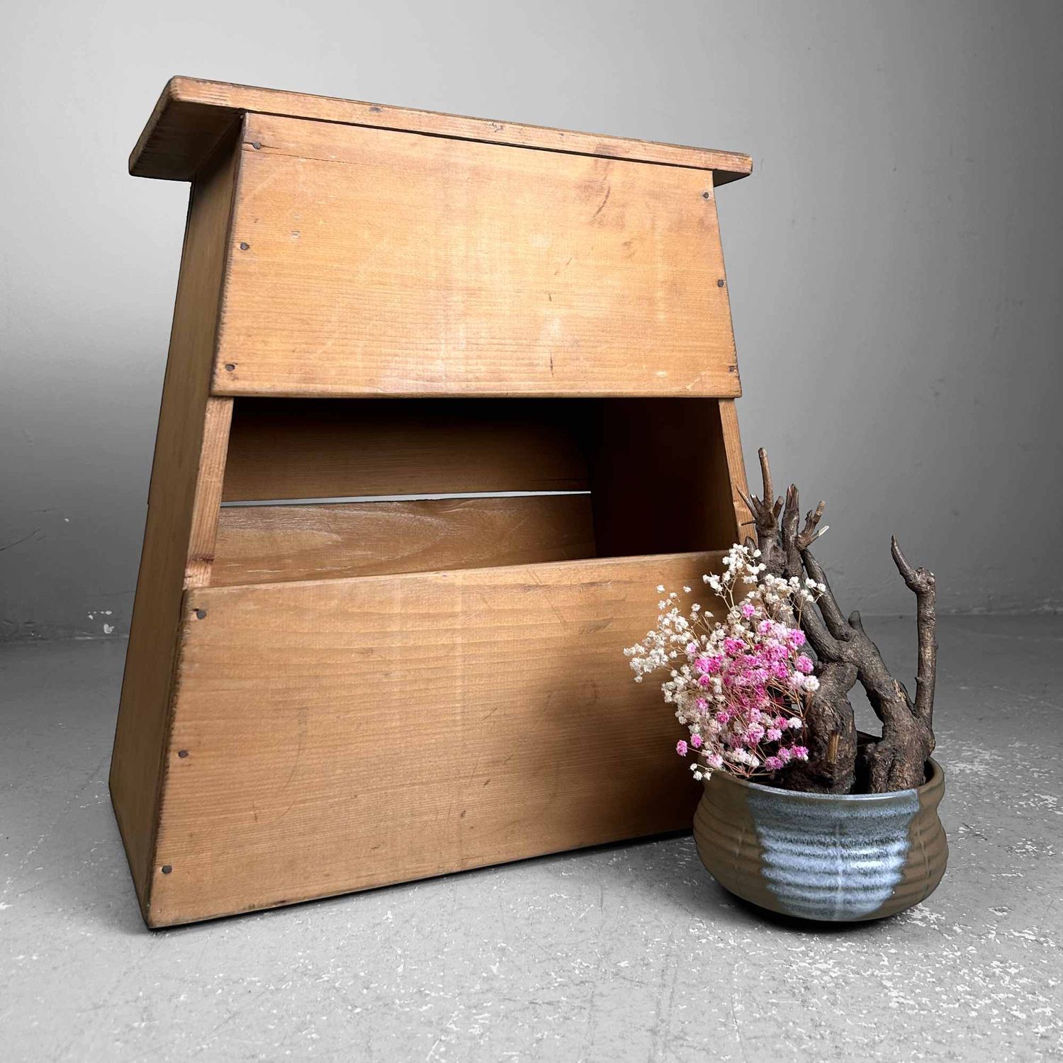 Fumidai 踏み台 Wooden Step Stool, Shōwa Period, Japan.