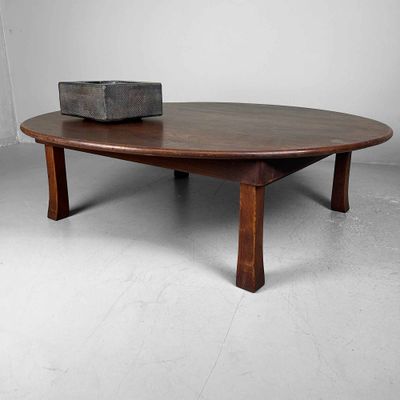 Antieke Ronde Lage Tafel, Taishō-periode, Japan.