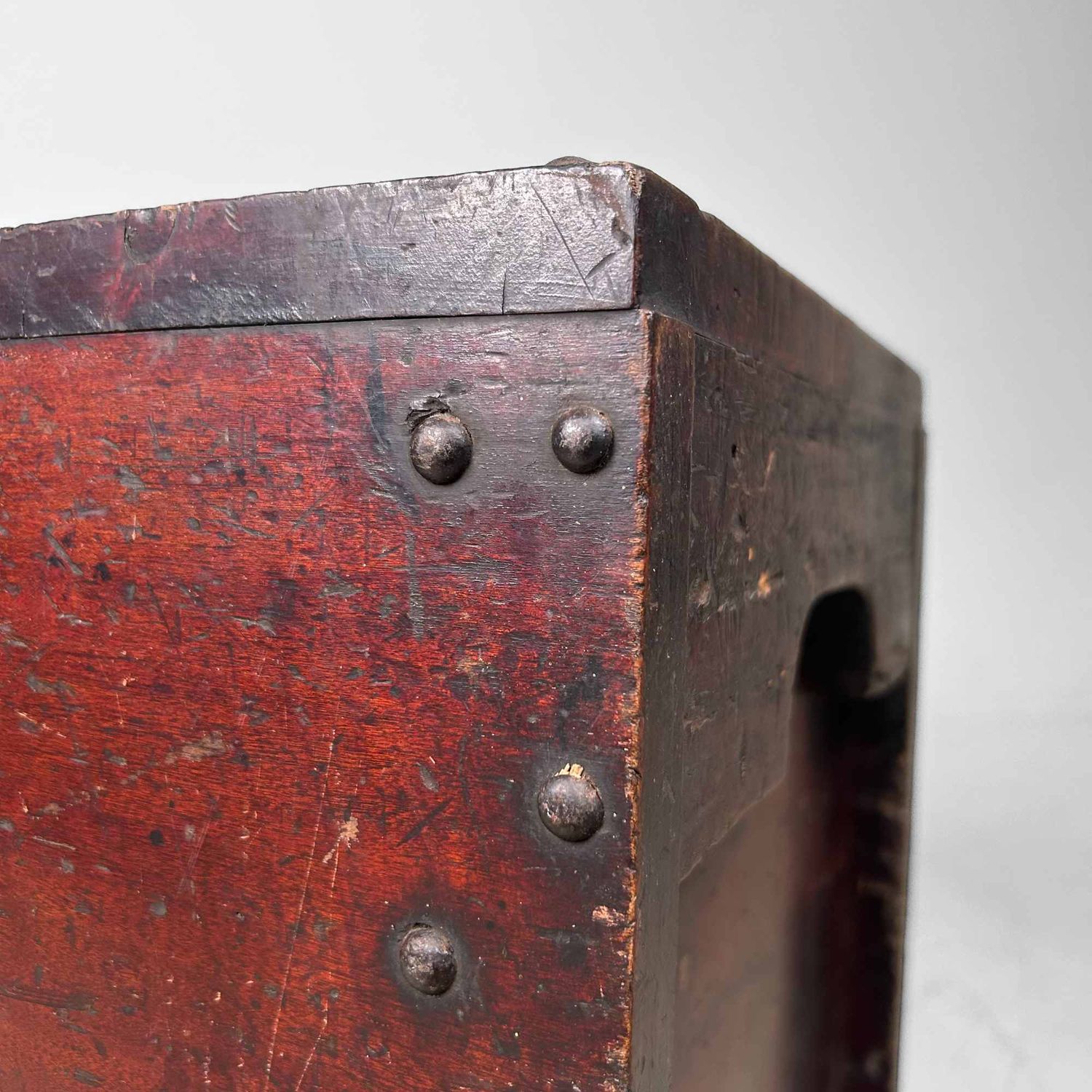 Antique Wooden Zenibako Temple Offering Box, Meiji Period, Japan.