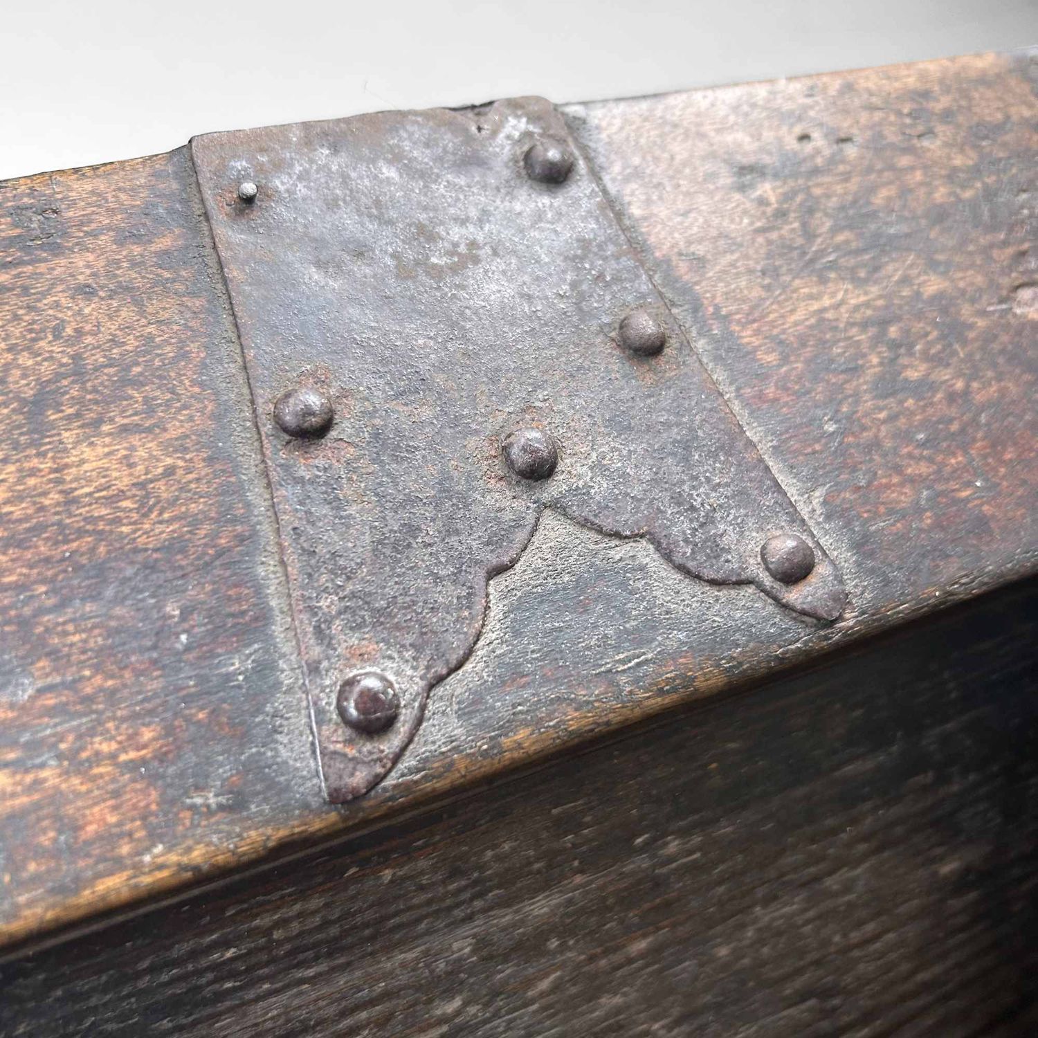 Antique Wooden Zenibako Temple Offering Box, Meiji Period, Japan.