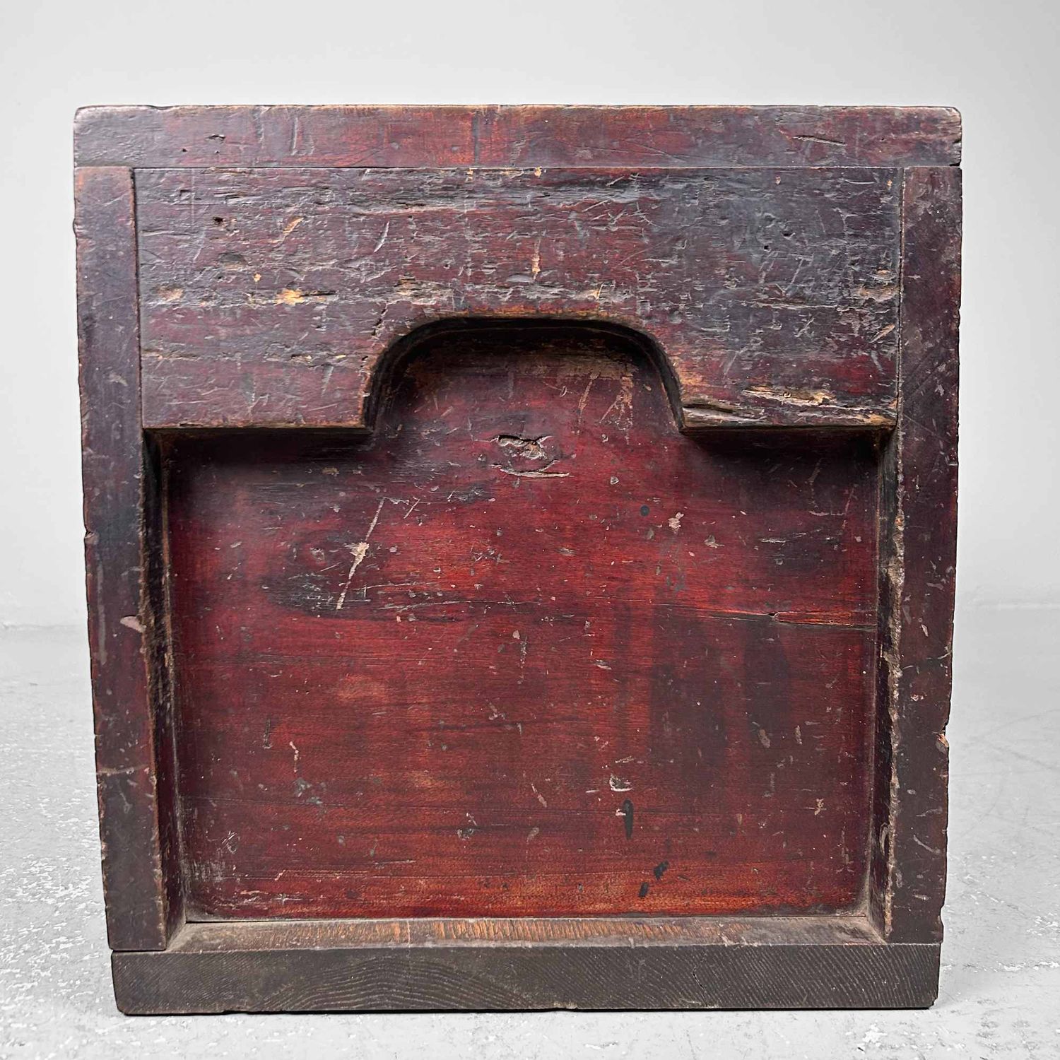 Antique Wooden Zenibako Temple Offering Box, Meiji Period, Japan.