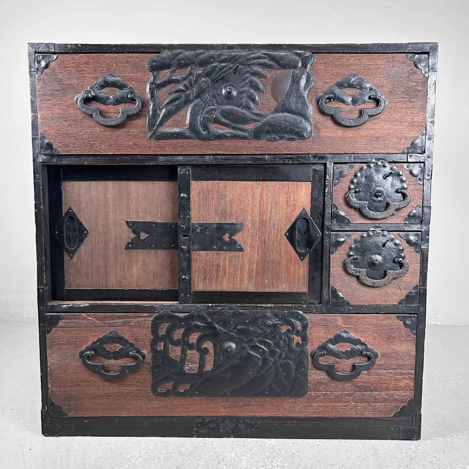 Traditionele Japanse Tansu, Opbergmeubel, Meiji-periode.