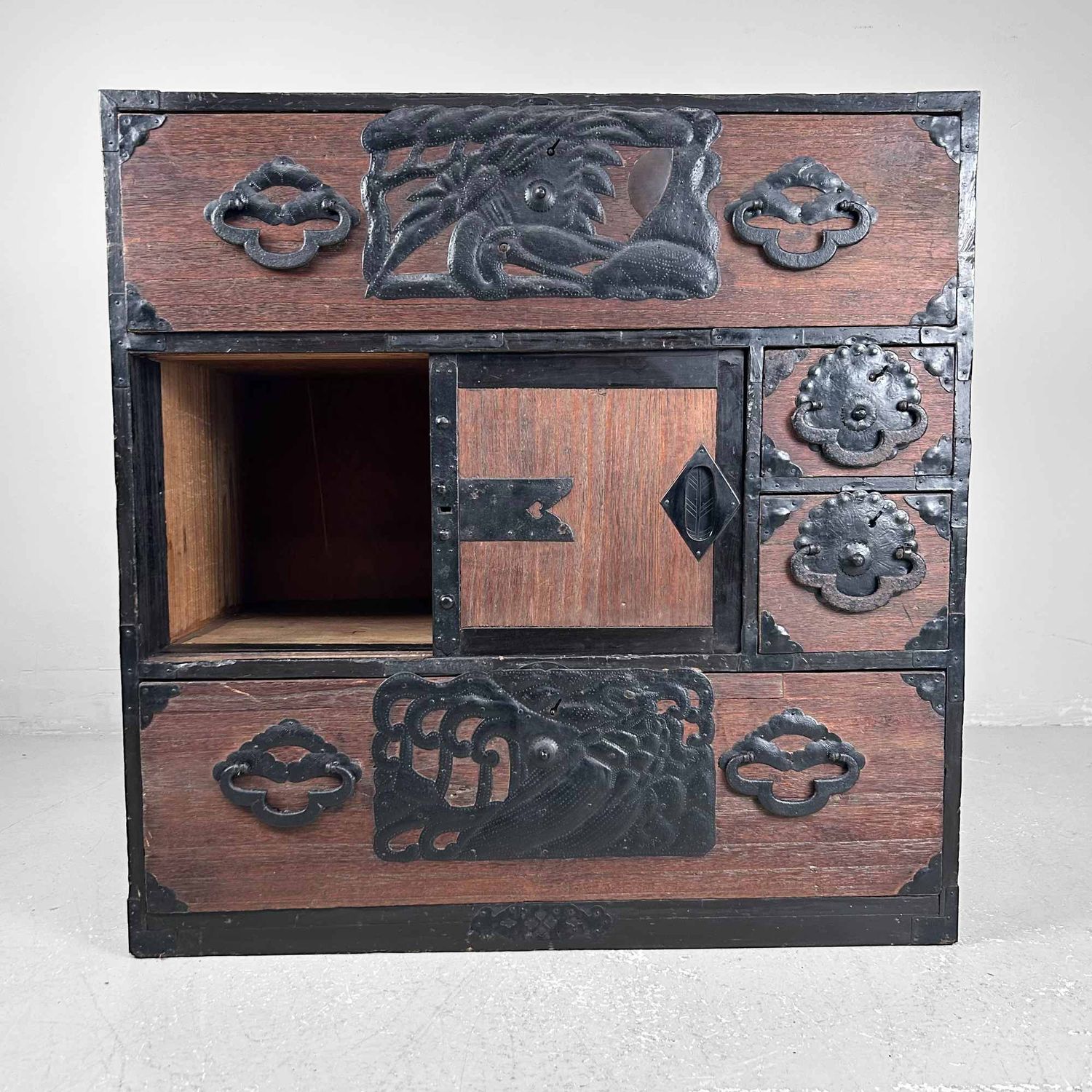 Traditionele Japanse Tansu, Opbergmeubel, Meiji-periode.