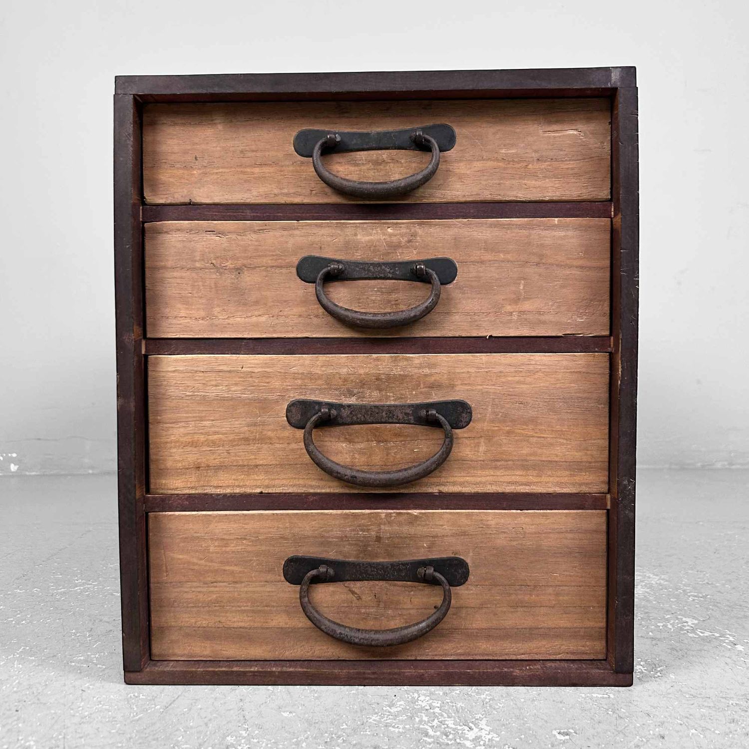 Antique Wooden Archive Drawer Cabinet, Meiji Period, Japan.