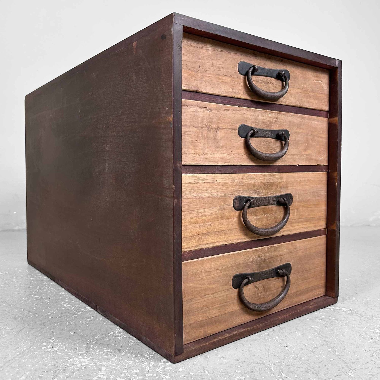 Antique Wooden Archive Drawer Cabinet, Meiji Period, Japan.