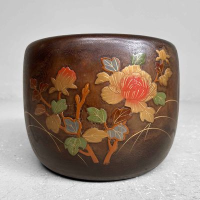 Vintage Maki-e Hibachi, Japanese Fire Pot, Shōwa period.