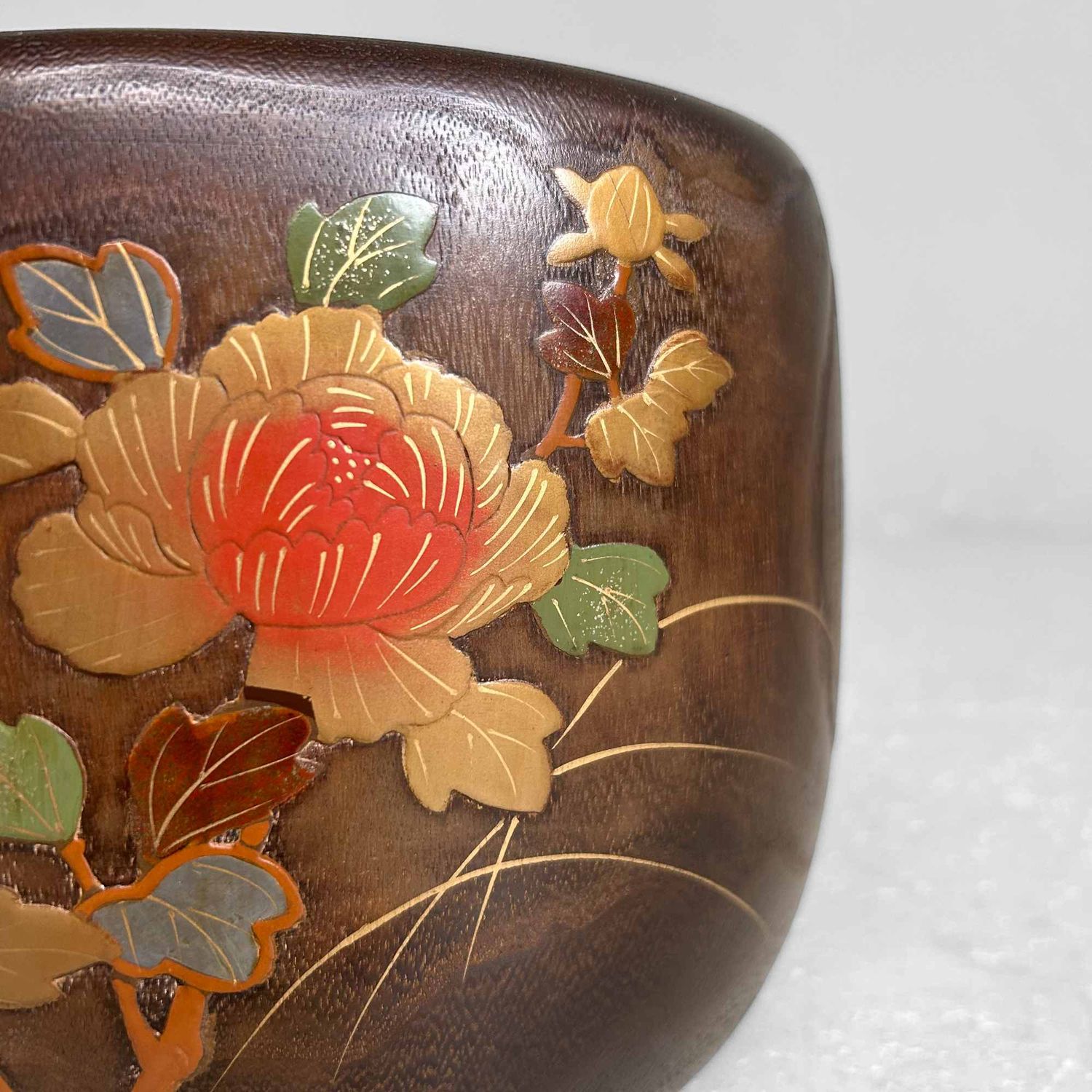 Vintage Maki-e Hibachi, Japanese Fire Pot, Shōwa period.