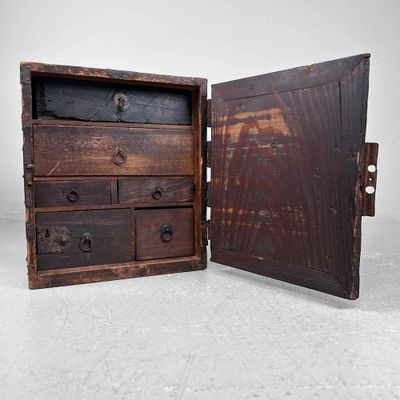Antique Kake-Suzuri (懸硯), Document Cabinet, Edo Period, Japan.