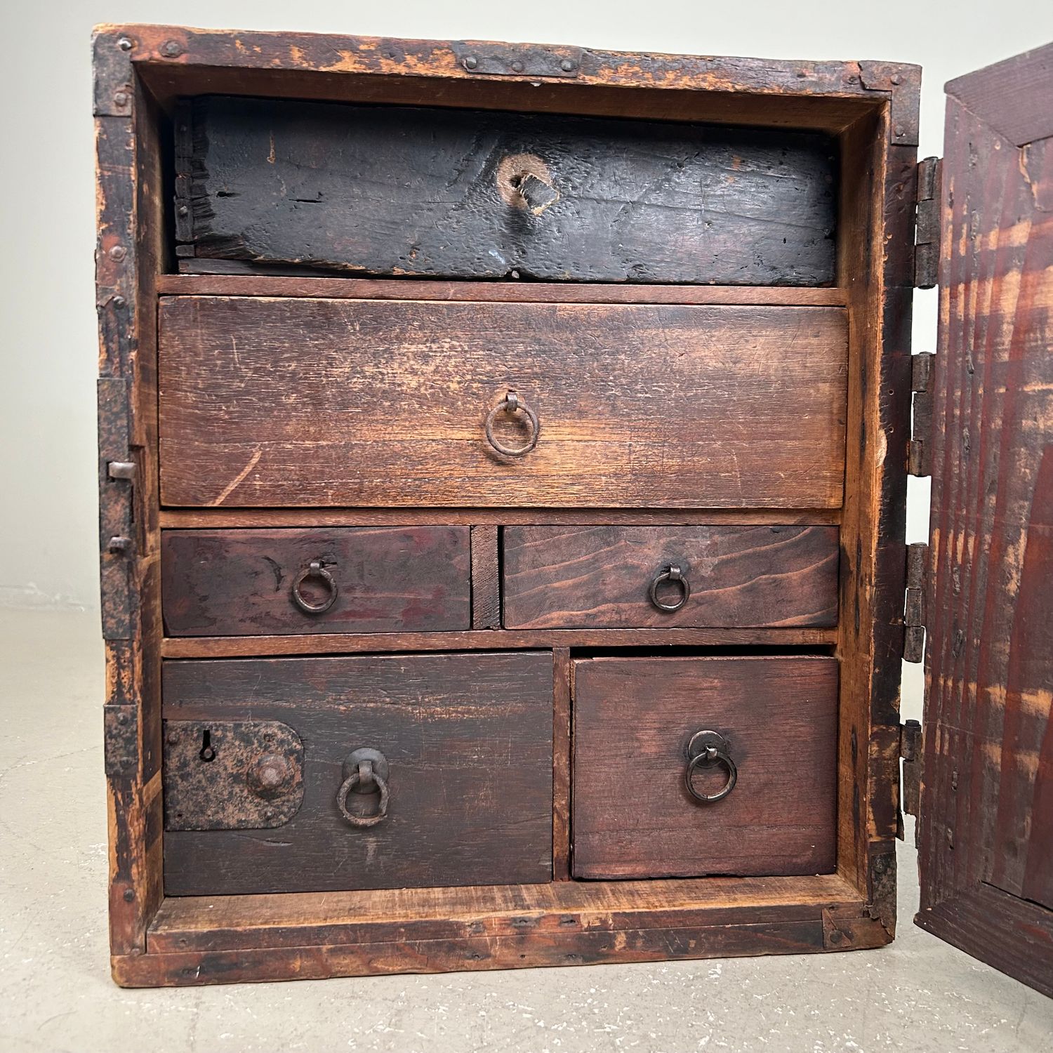 Antique Kake-Suzuri (懸硯), Document Cabinet, Edo Period, Japan.