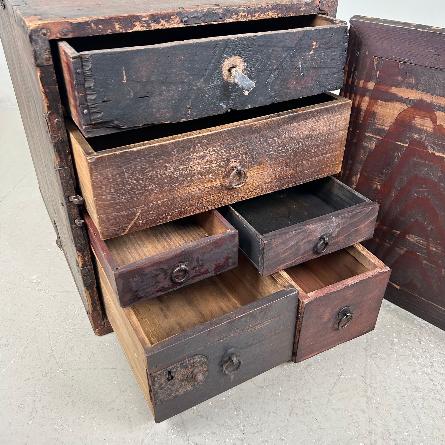 Antique Kake-Suzuri (懸硯), Document Cabinet, Edo Period, Japan.