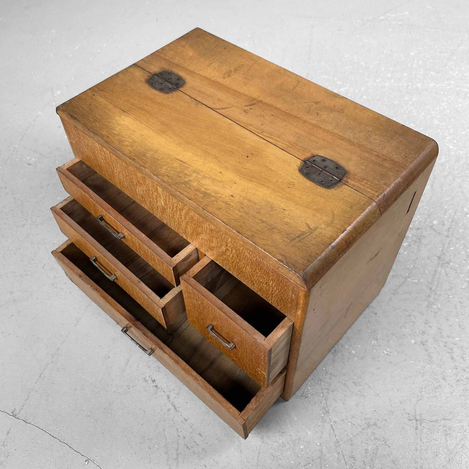 Japanese Vintage Sewing Box, Haribako, 大正, Shōwa Period, Japan.
