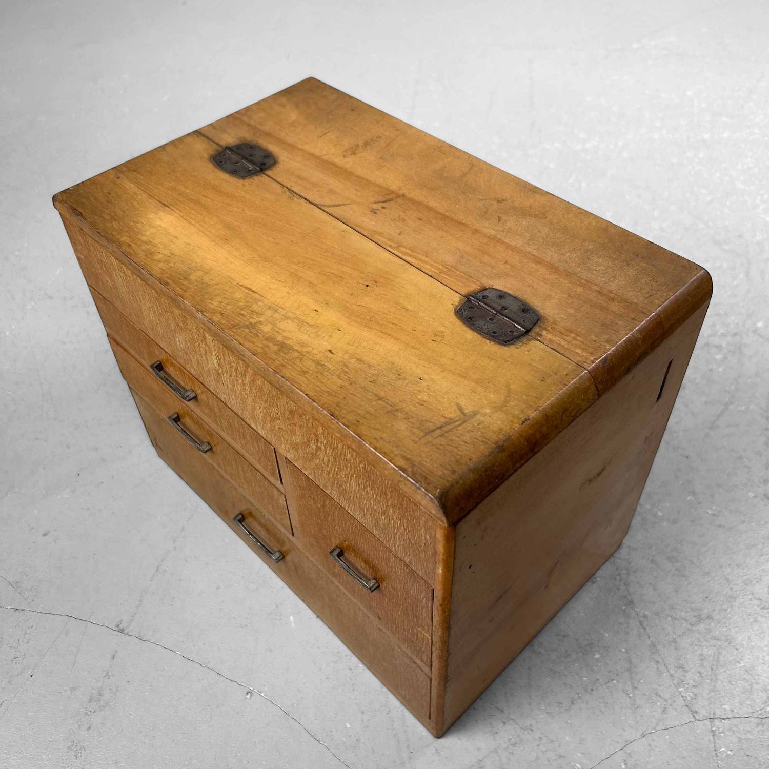 Japanese Vintage Sewing Box, Haribako, 大正, Shōwa Period, Japan.