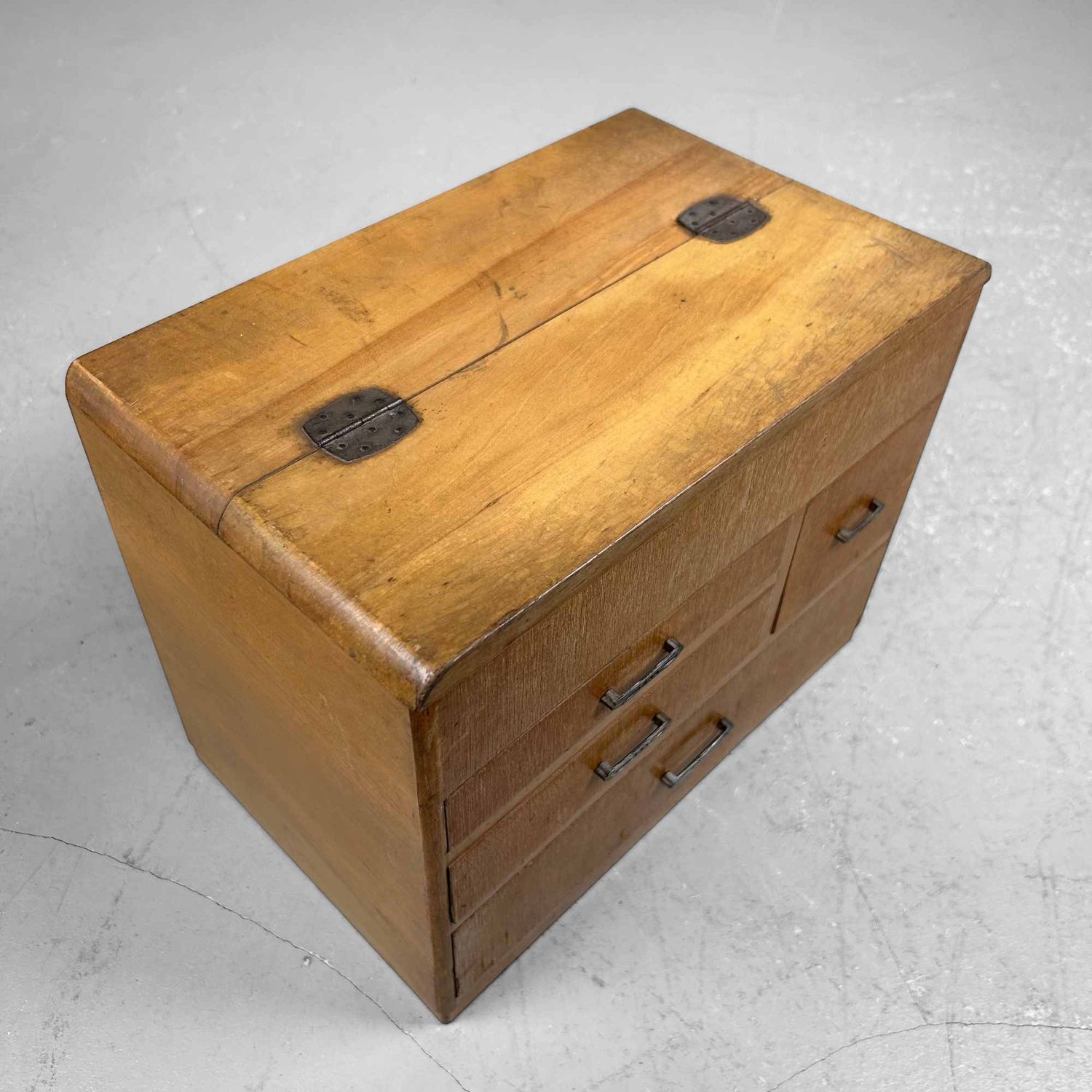 Japanese Vintage Sewing Box, Haribako, 大正, Shōwa Period, Japan.