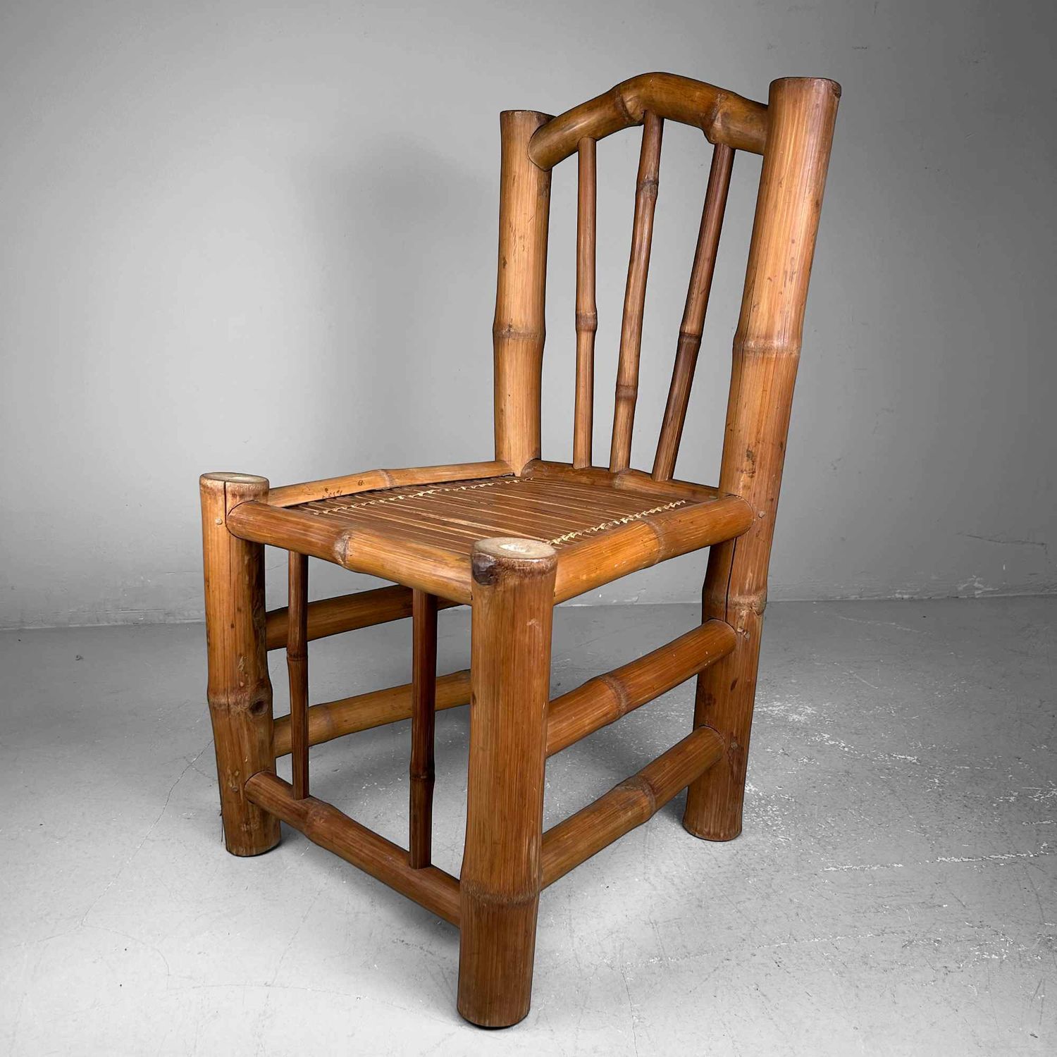 Japanese Handmade Bamboo Chair, Shōwa Period.