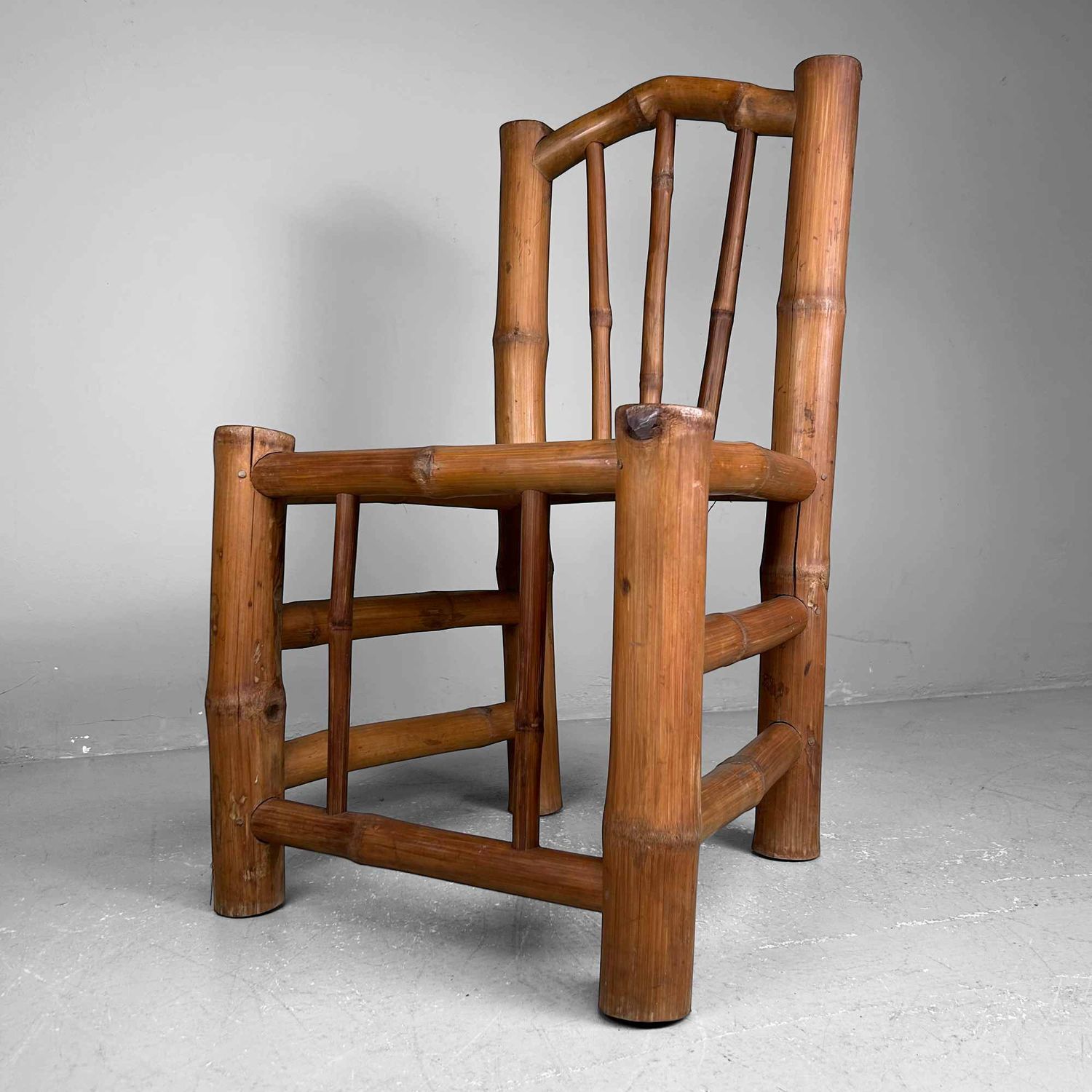 Japanese Handmade Bamboo Chair, Shōwa Period.