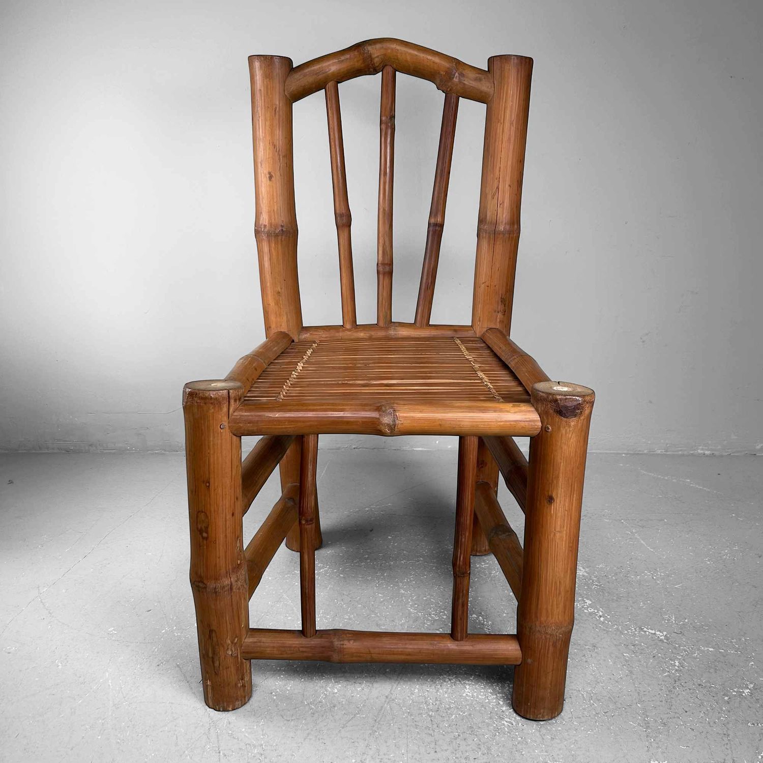 Japanese Handmade Bamboo Chair, Shōwa Period.