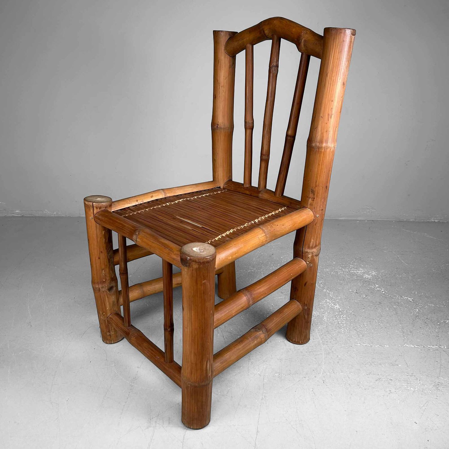 Japanese Handmade Bamboo Chair, Shōwa Period.