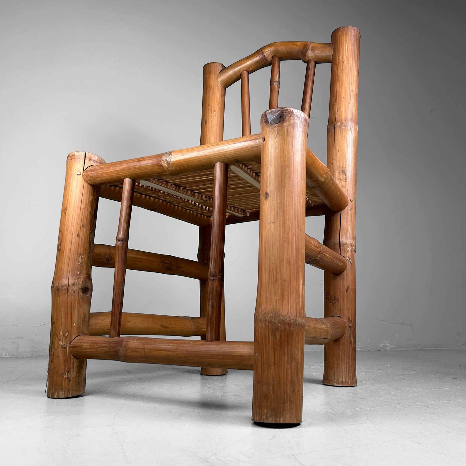 Japanese Handmade Bamboo Chair, Shōwa Period.