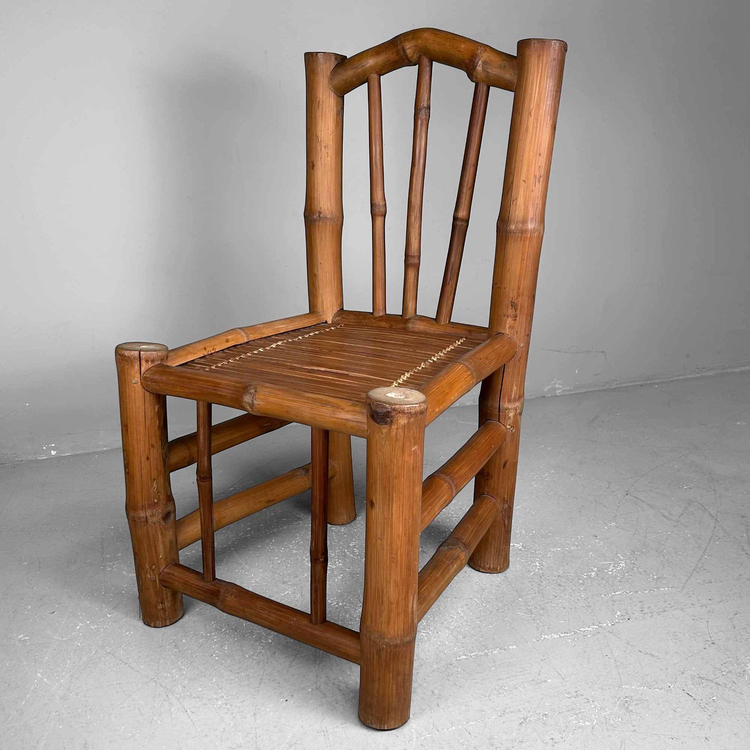 Japanese Handmade Bamboo Chair, Shōwa Period.