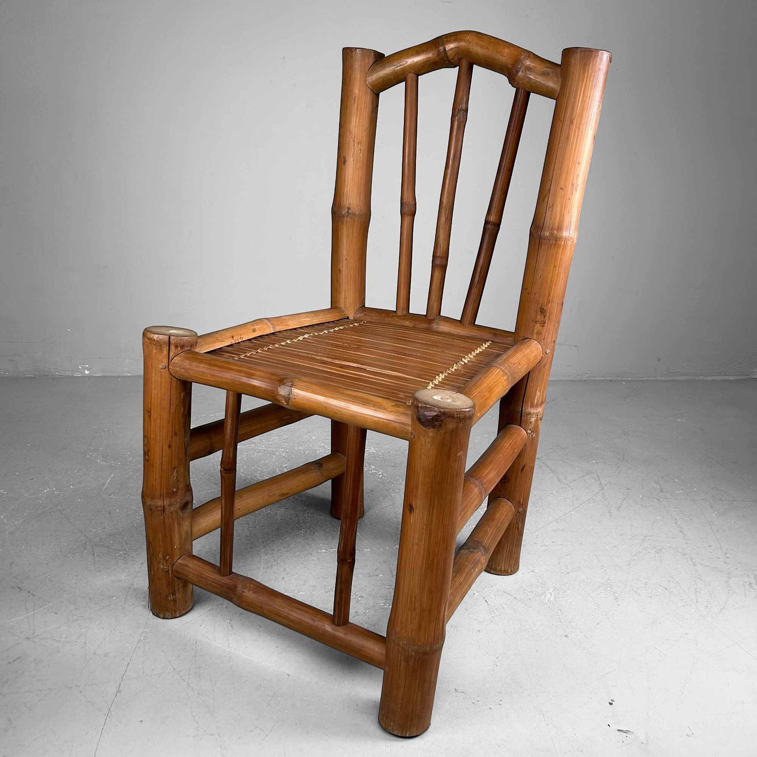 Japanese Handmade Bamboo Chair, Shōwa Period.