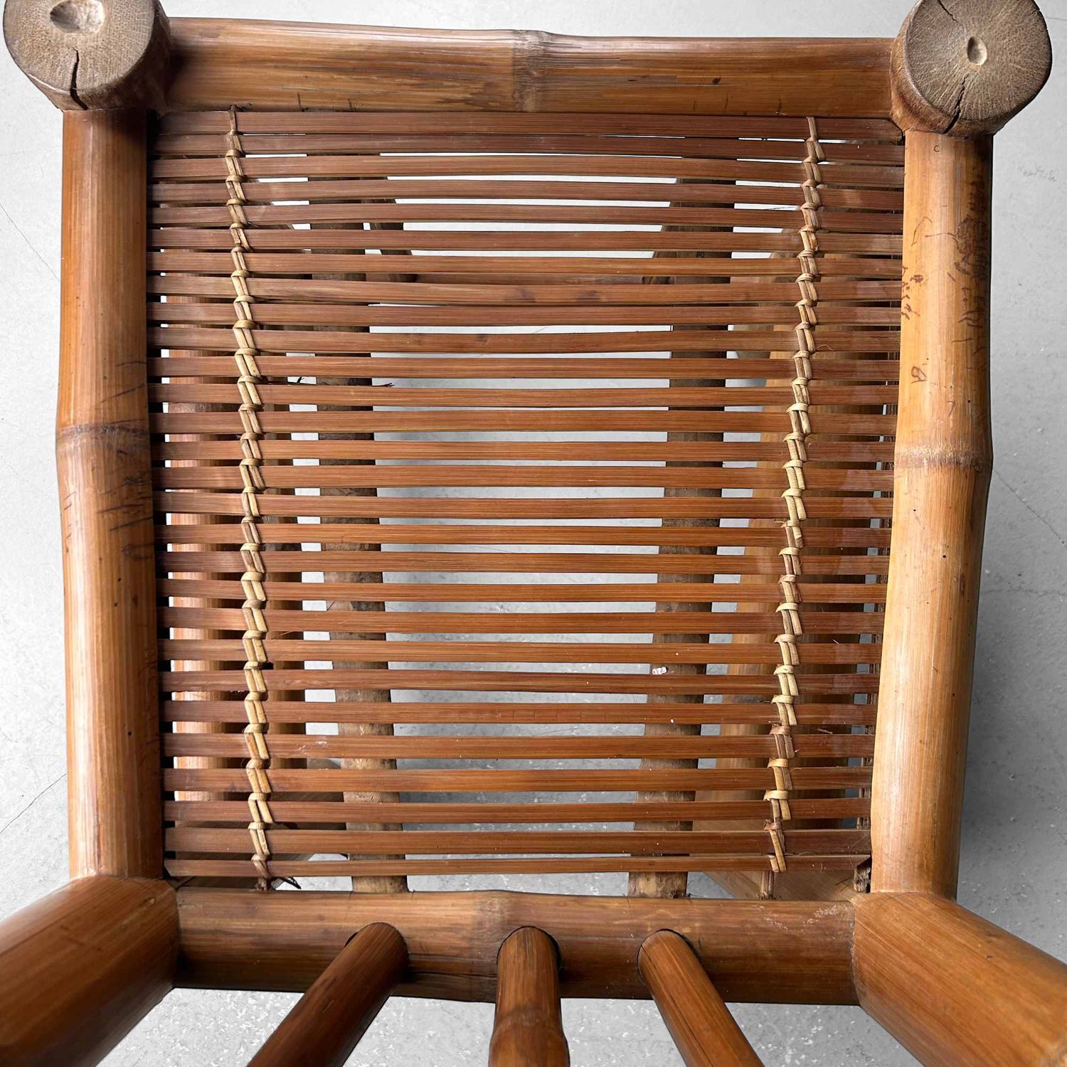 Japanese Handmade Bamboo Chair, Shōwa Period.