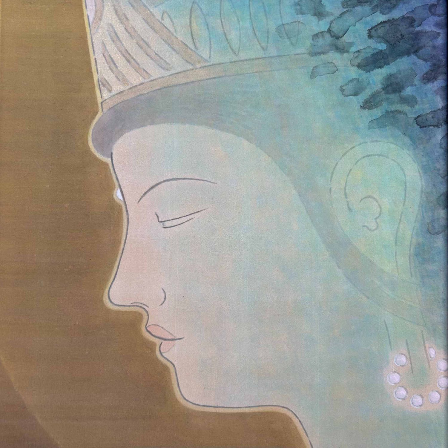 Ahimsa Kannon, Buddhist Shikishi painting by Reihō, 1995.