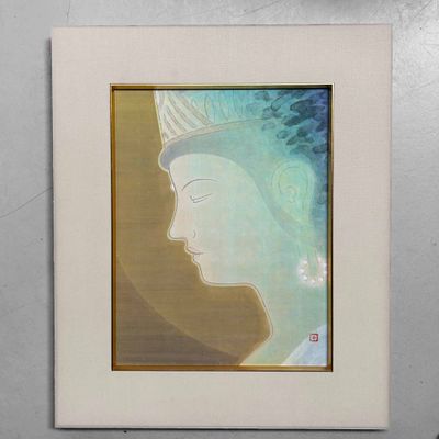 Ahimsa Kannon, Boeddhistisch Shikishi schilderij door Reihō, 1995.