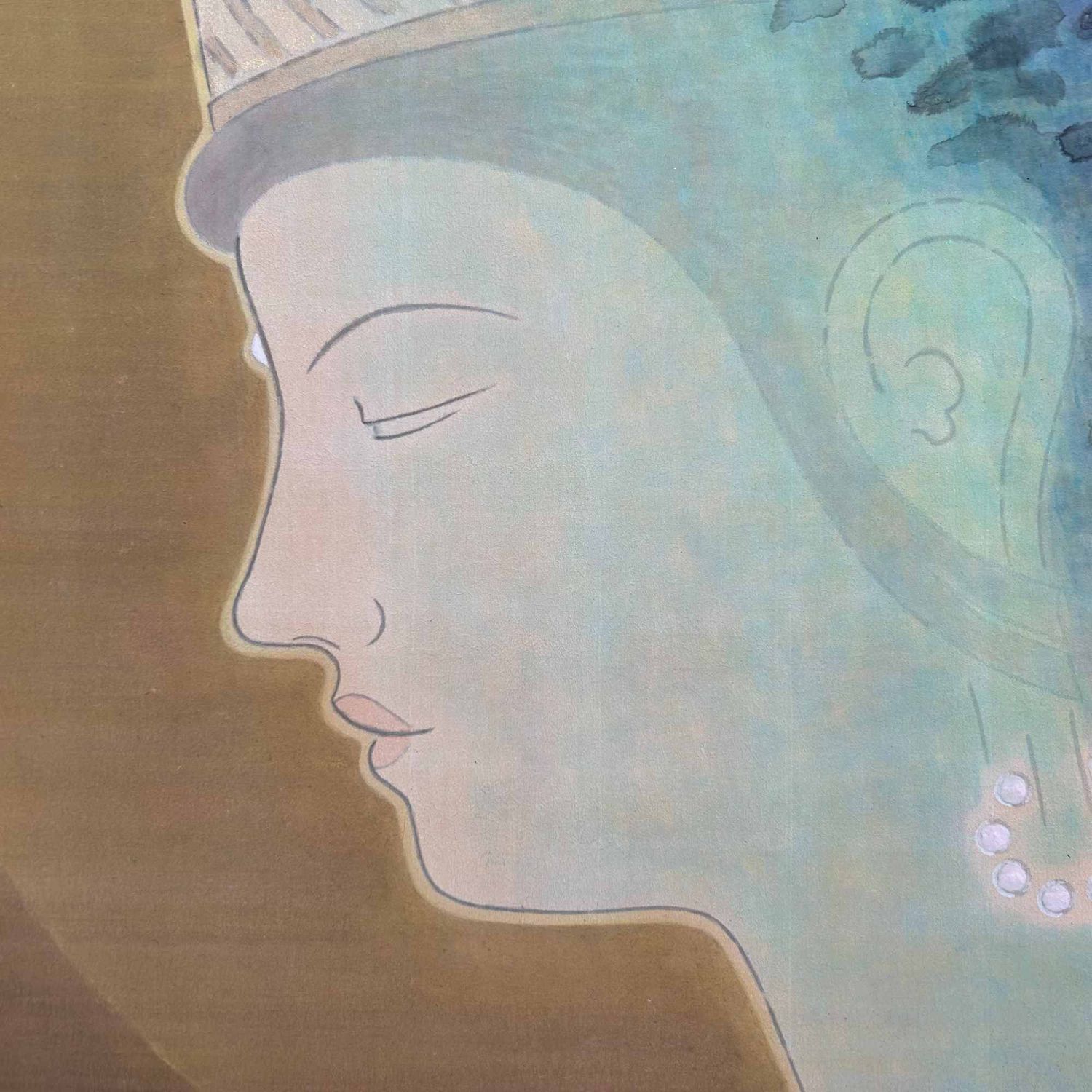 Ahimsa Kannon, Buddhist Shikishi painting by Reihō, 1995.