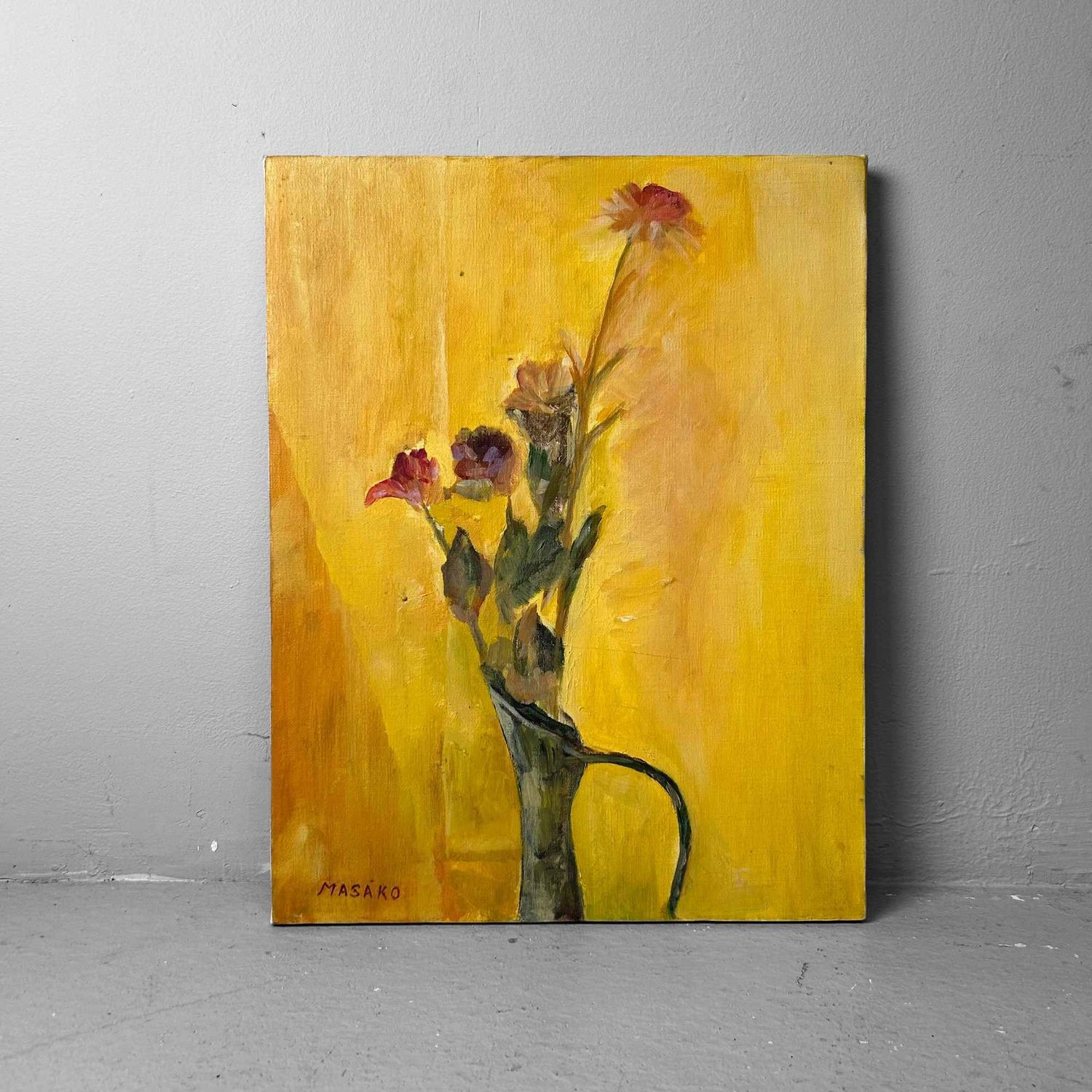 Japans Vintage Schilderij door Masako, jaren '60.