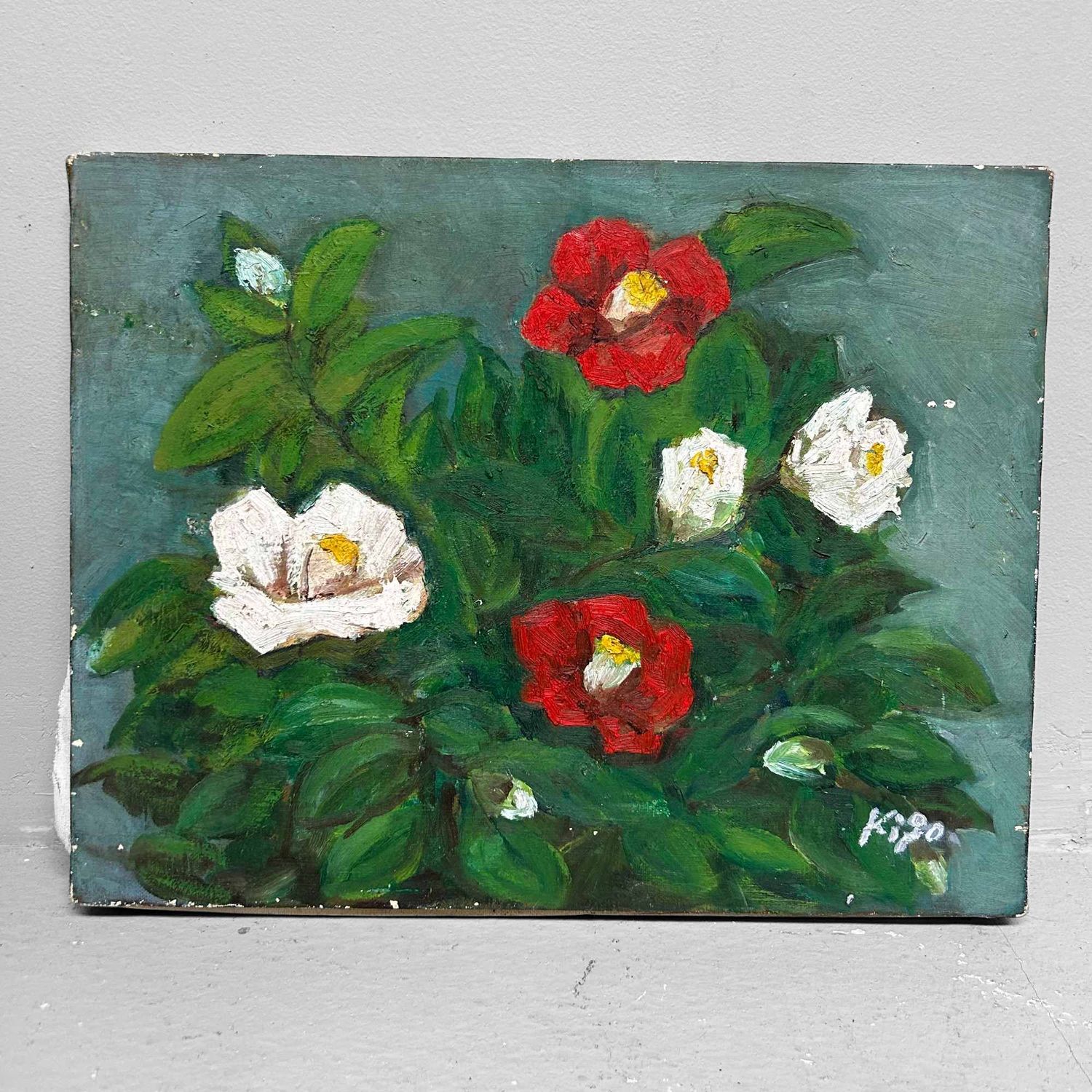 Decoratief Japans Vintage Schilderij door Kigo, jaren '60. Decoratief Japans Vintage Schilderij door Kigo, jaren '60.