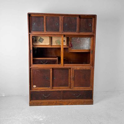 Vintage Cha Tansu, Japanese Tea Cabinet, Taishō Period.
