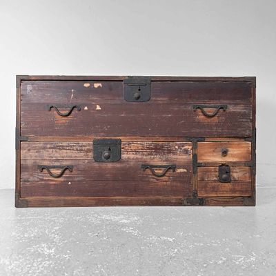 Traditional Tansu Chest of Drawers, Meiji Period, Japan.