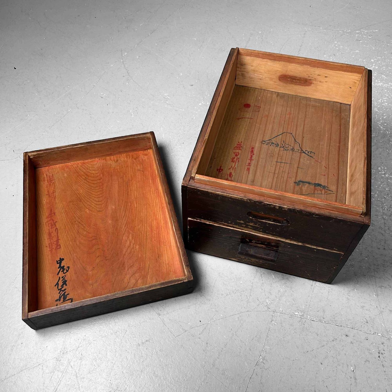 Antieke Japanse Schrijfdoos, Sumi-Bako (墨箱), Taishō-periode