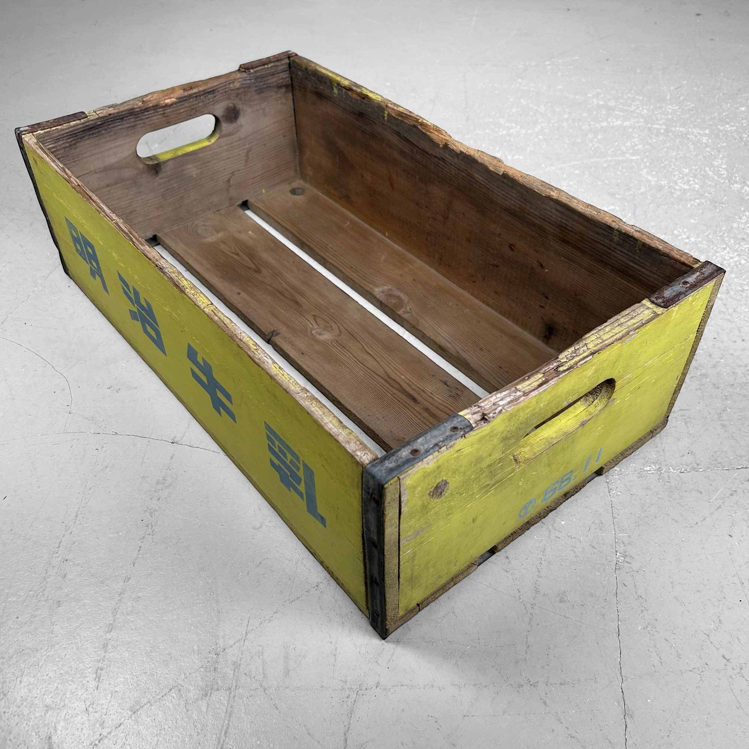 Vintage Wooden Crate, 'Meiji Milk', Japan, 1960s.