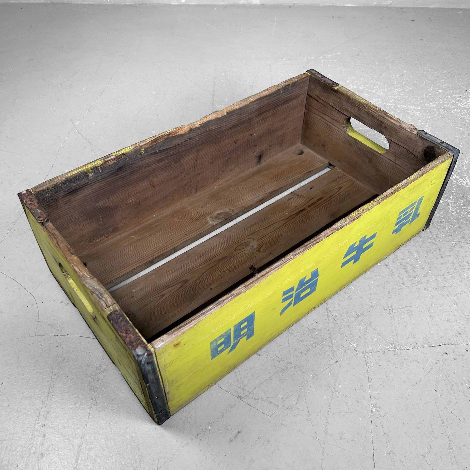 Vintage Wooden Crate, 'Meiji Milk', Japan, 1960s.