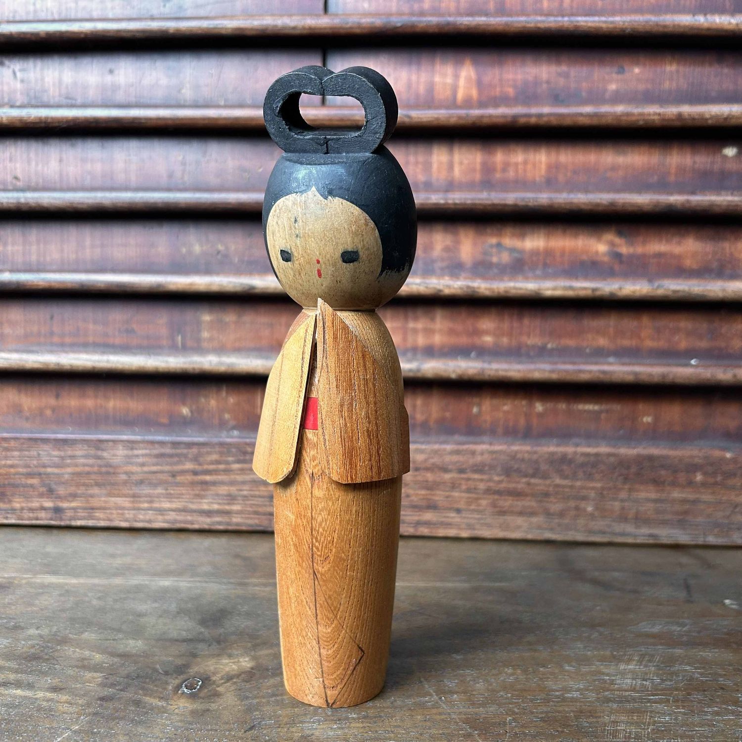 Vintage Houten Sosaku Kokeshi, Ryoichi Funayama, Japan.