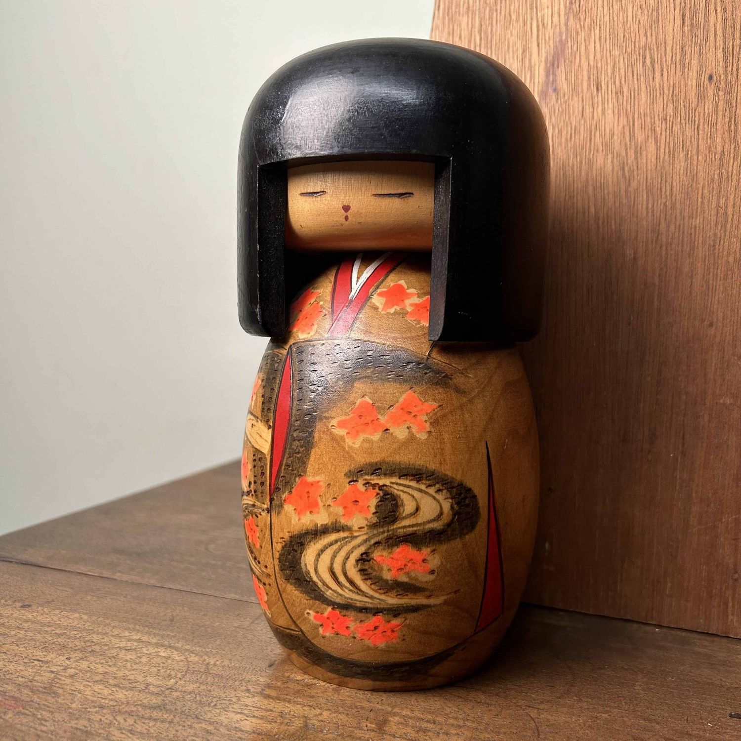 Zeldzame Vintage Gunma Sosaku Kokeshi door Miyagawa Kunio, Japan.