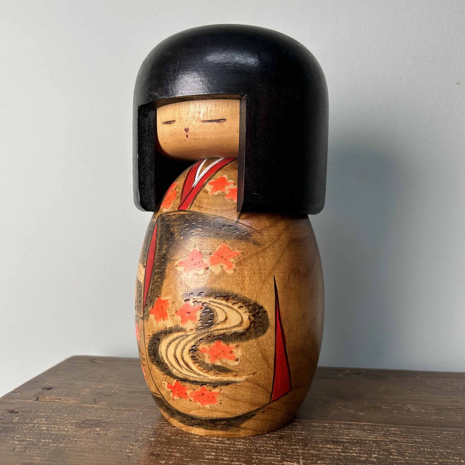 Zeldzame Vintage Gunma Sosaku Kokeshi door Miyagawa Kunio, Japan.