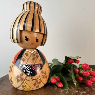 Kawaii Vintage Sosaku Kokeshi by Kojo Tanaka, Japan.