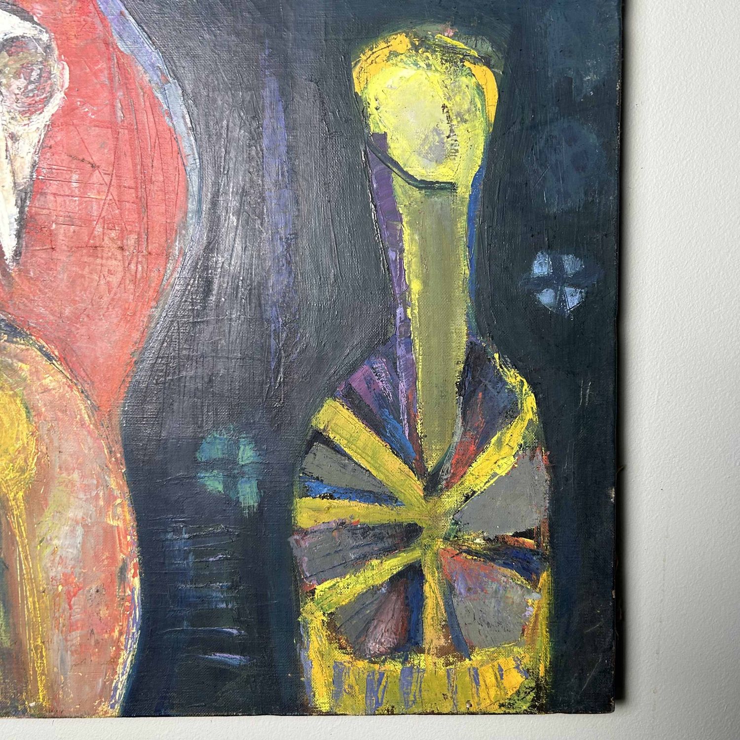 Olieverfschilderij, 'Mysterieuze Elegantie' door Senō, 1964, Chiba, Japan.