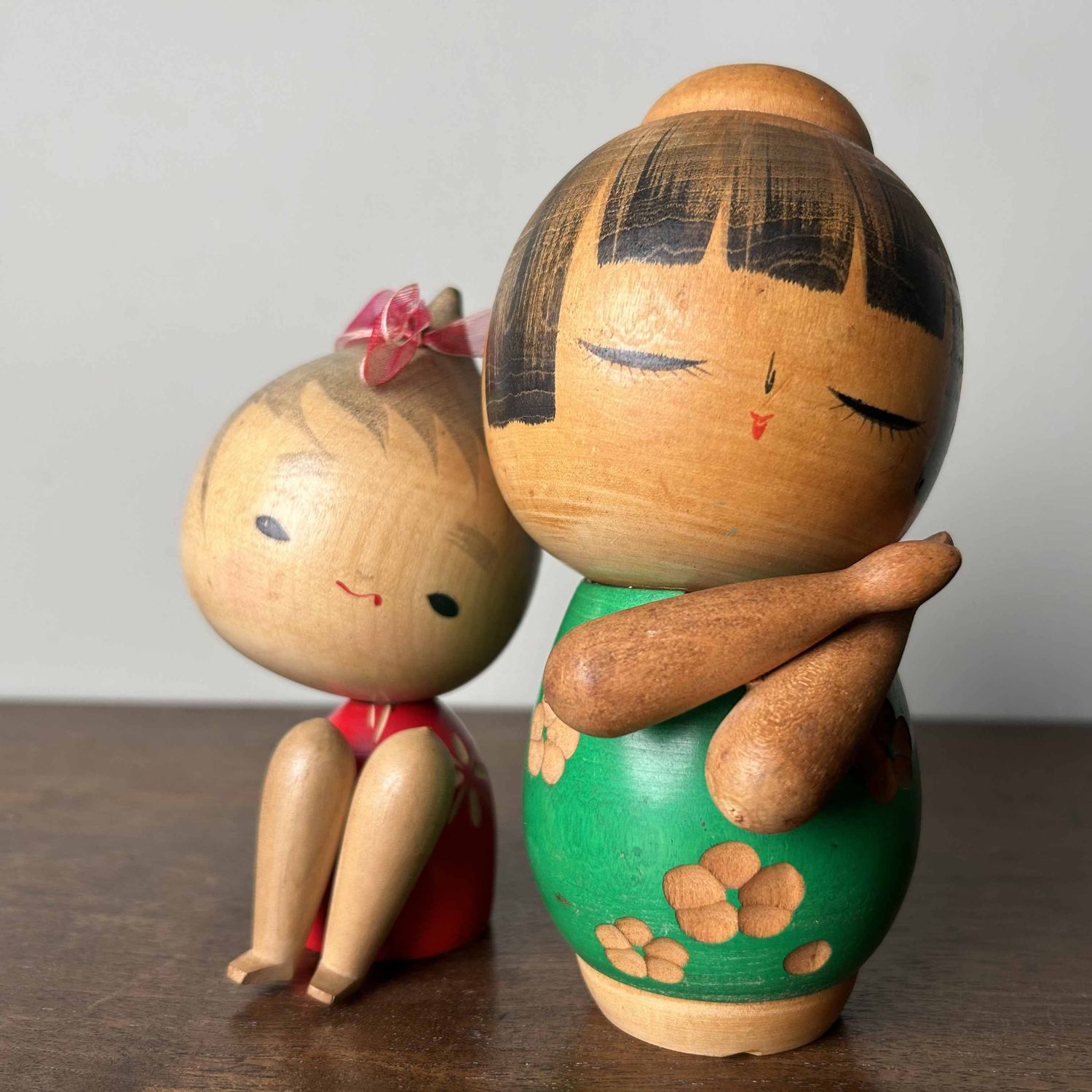 Set Kawaii Vintage Kokeshi by Sato Suigai, Japan.