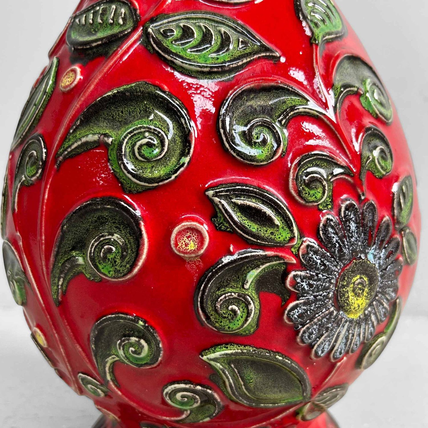 Vintage Ceramic Bay Vase, West Germany, 1970s.