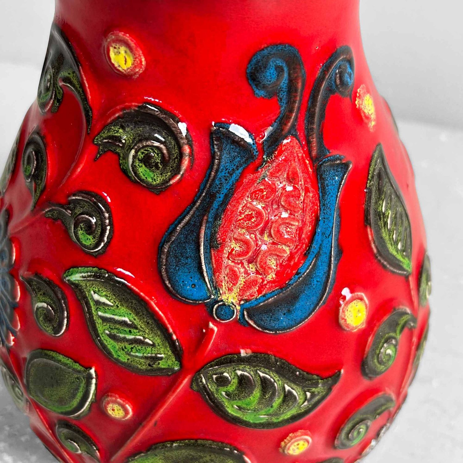 Vintage Ceramic Bay Vase, West Germany, 1970s.