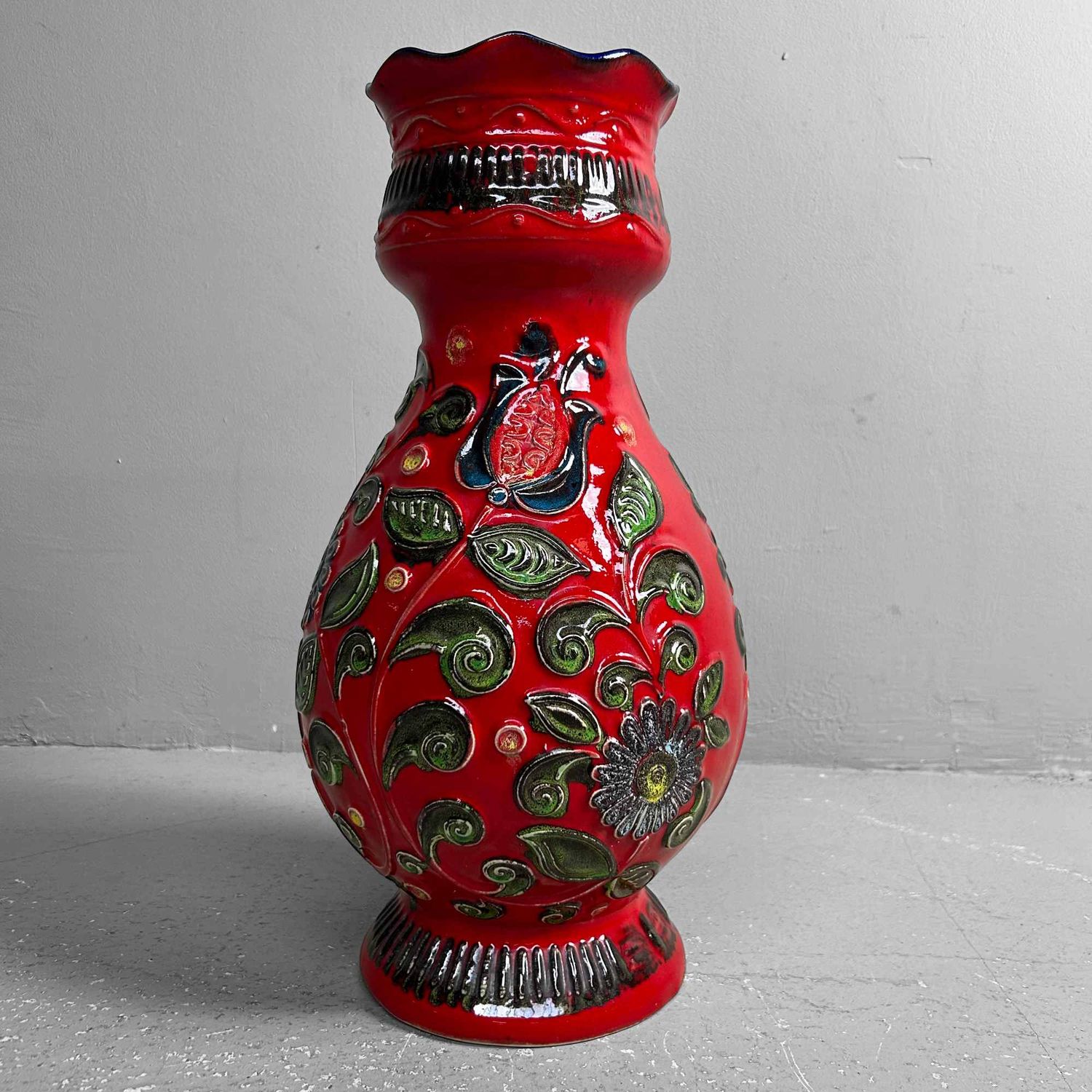 Vintage Ceramic Bay Vase, West Germany, 1970s.
