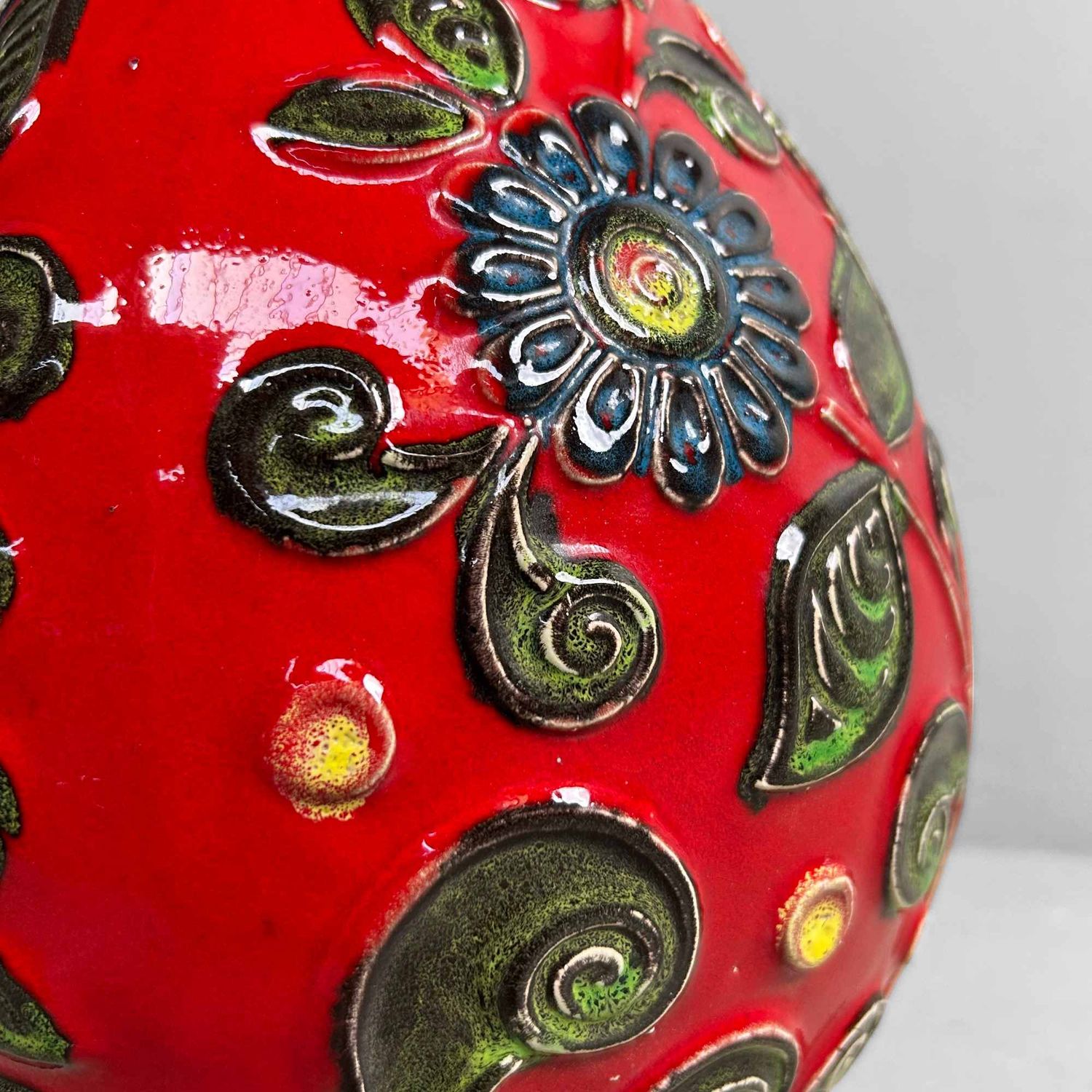 Vintage Ceramic Bay Vase, West Germany, 1970s.