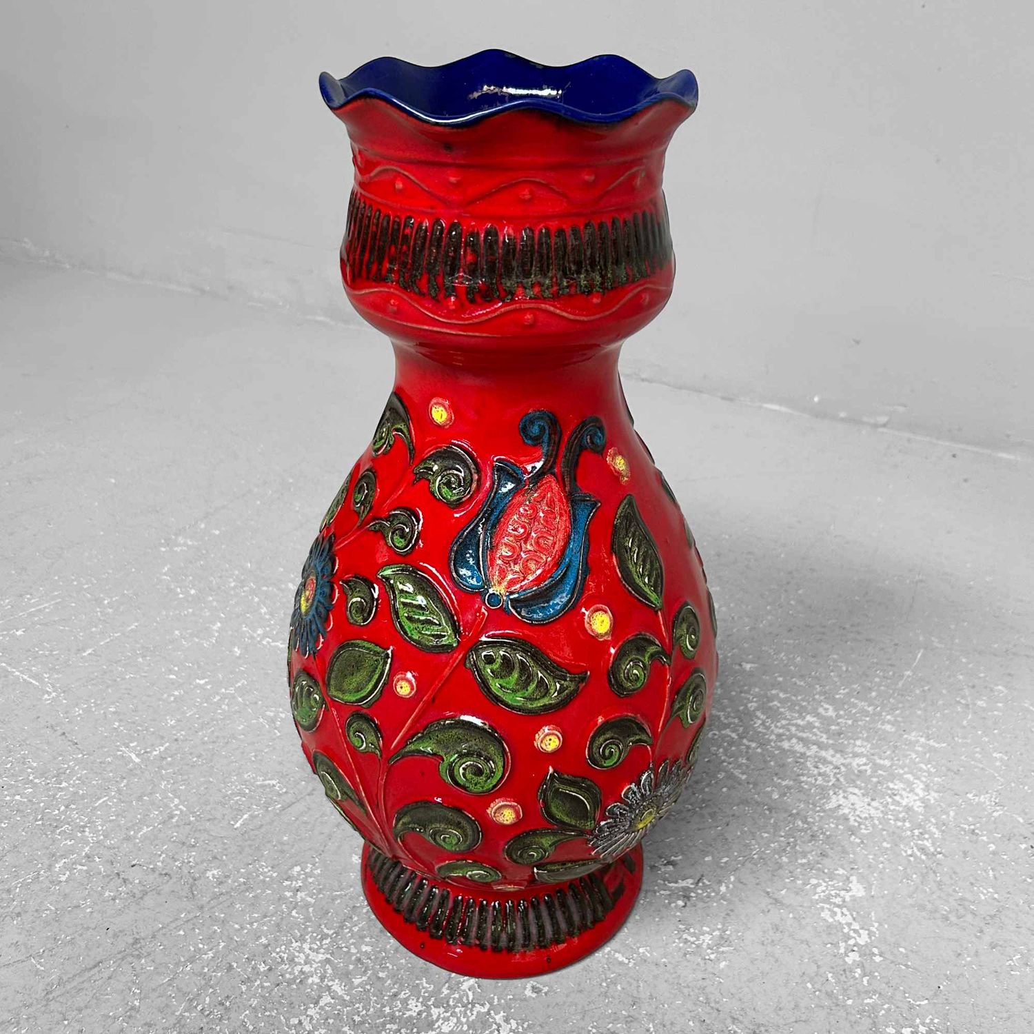 Vintage Ceramic Bay Vase, West Germany, 1970s.