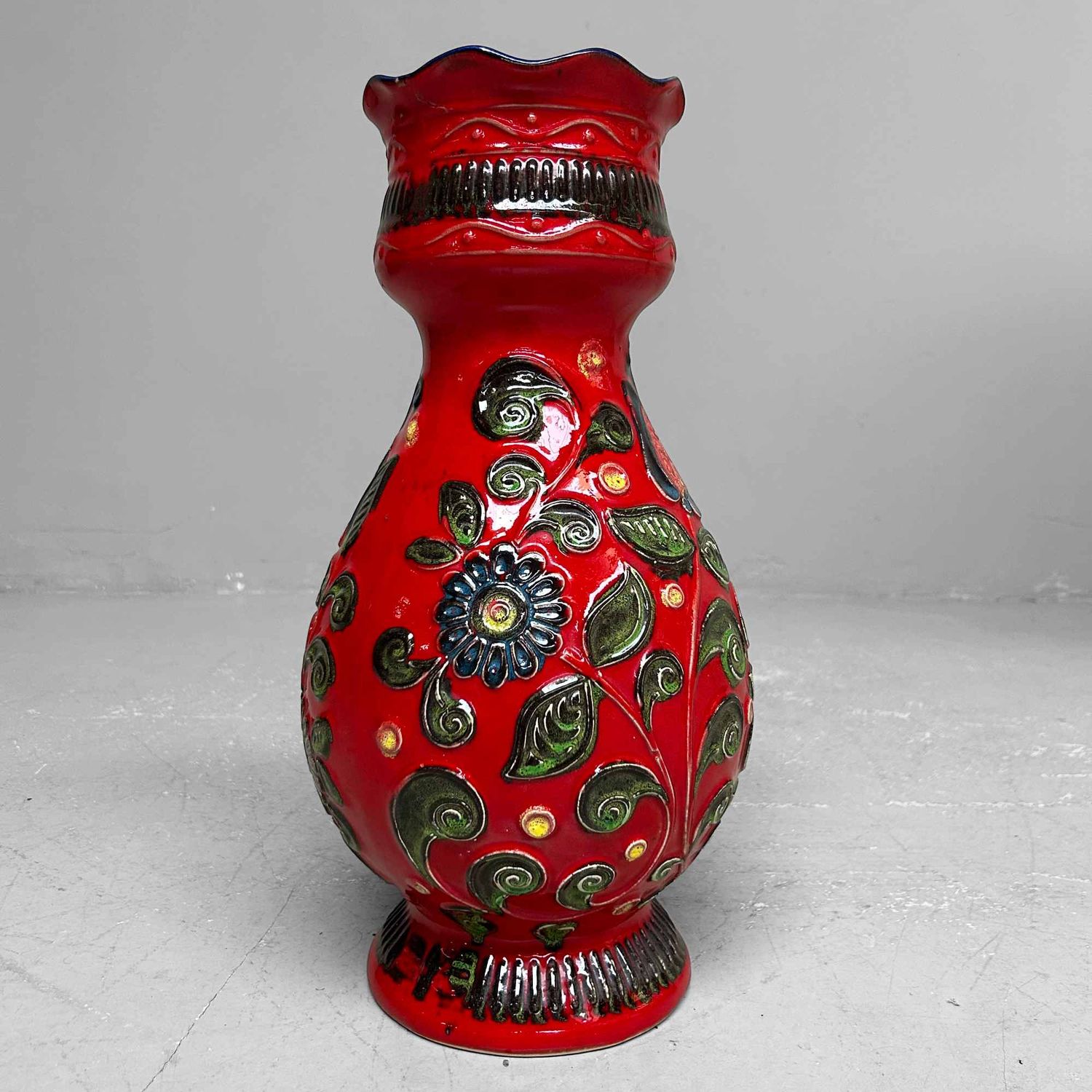 Vintage Ceramic Bay Vase, West Germany, 1970s.