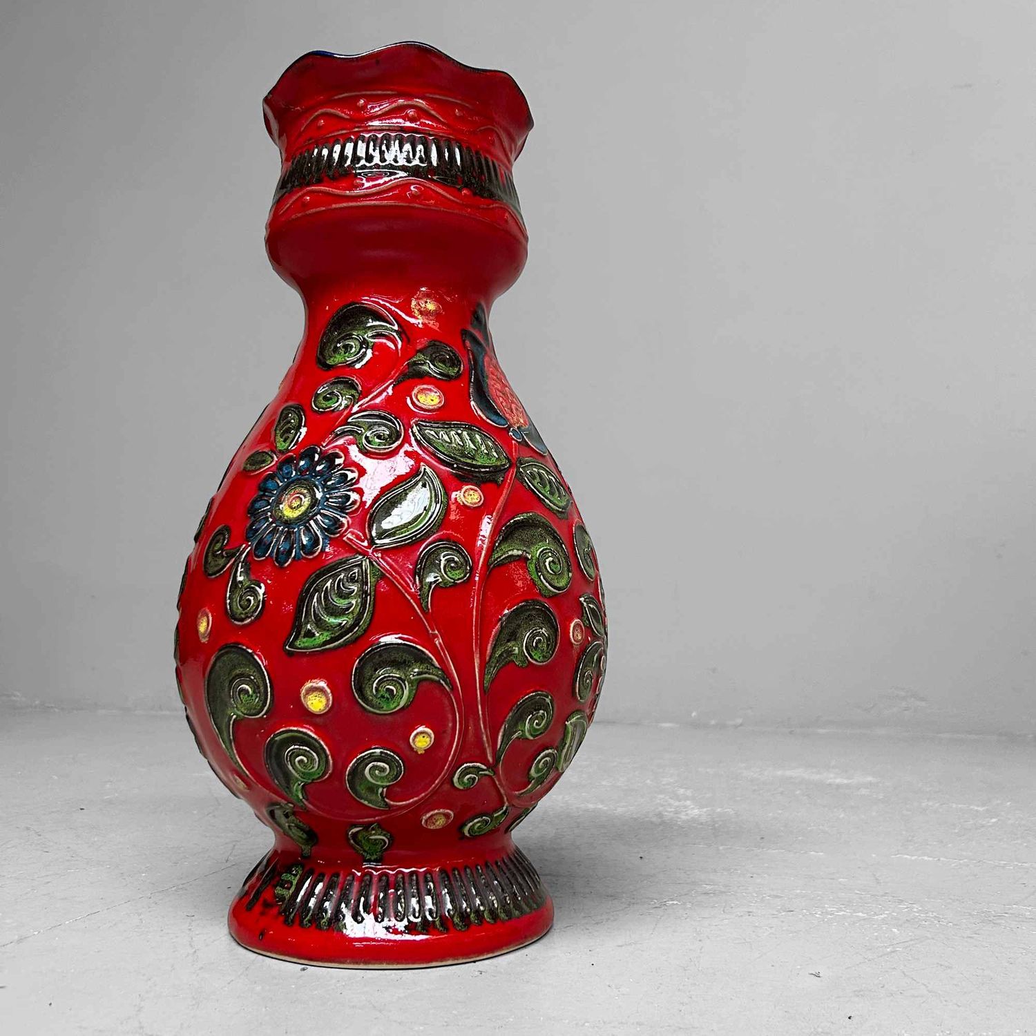 Vintage Ceramic Bay Vase, West Germany, 1970s.