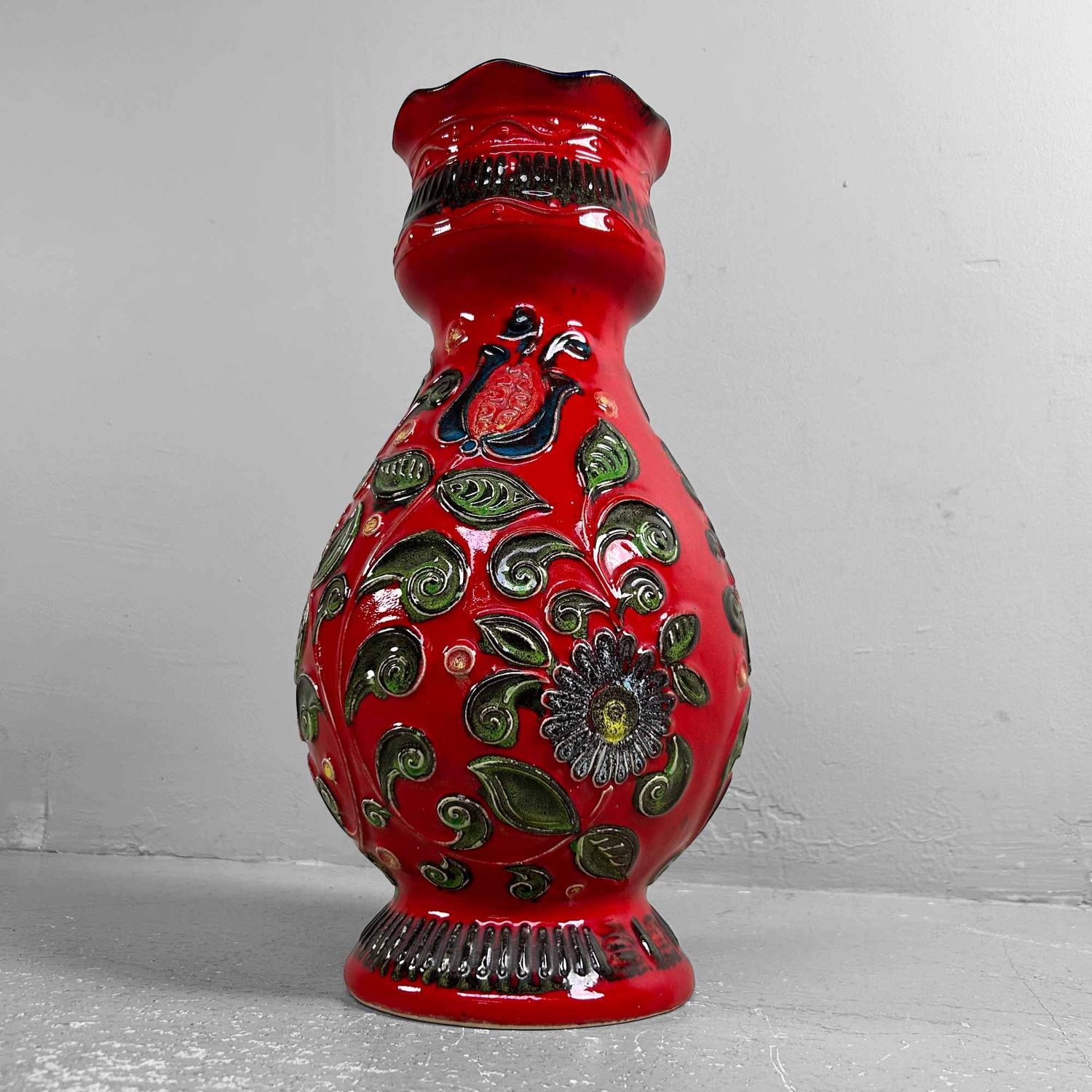Vintage Ceramic Bay Vase, West Germany, 1970s.