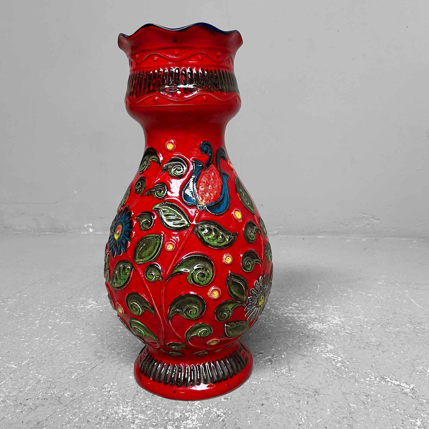 Vintage Ceramic Bay Vase, West Germany, 1970s.